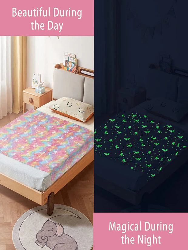 Luminous Unicorn Dinosaur Throw Blanket
