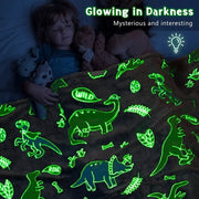 Luminous Unicorn Dinosaur Throw Blanket