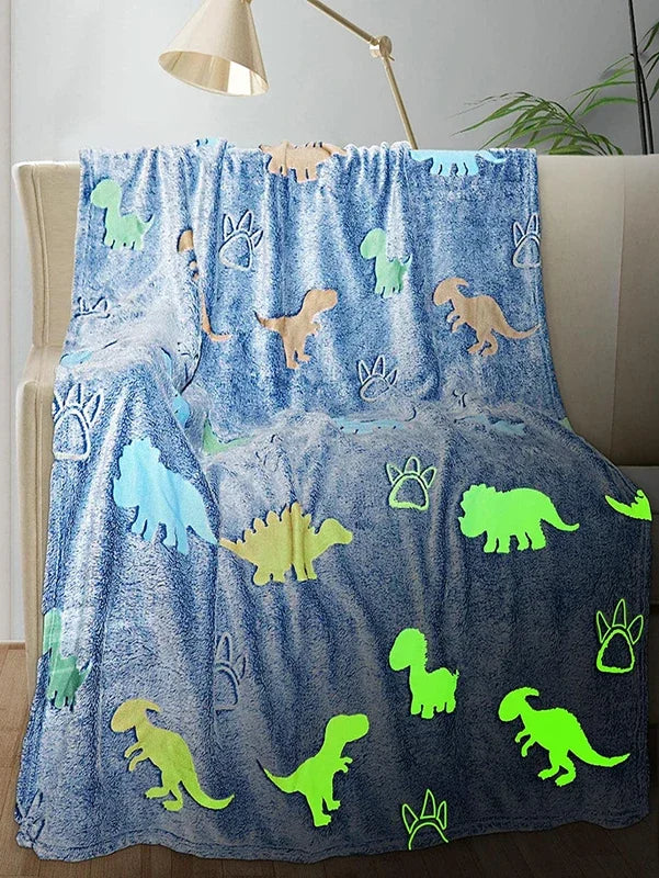 Luminous Unicorn Dinosaur Throw Blanket