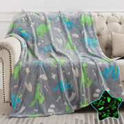 Luminous Unicorn Dinosaur Throw Blanket