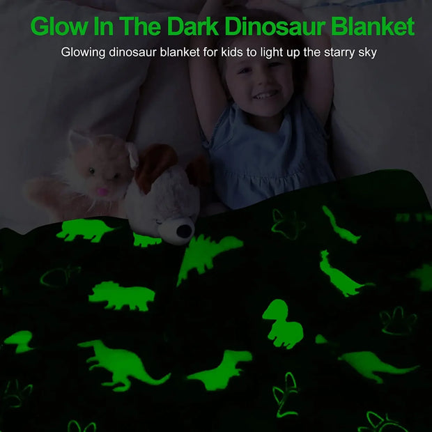 Luminous Unicorn Dinosaur Throw Blanket