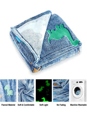 Luminous Unicorn Dinosaur Throw Blanket