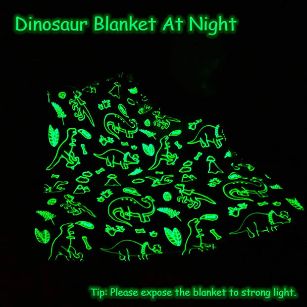 Luminous Unicorn Dinosaur Throw Blanket