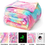 Luminous Unicorn Dinosaur Throw Blanket