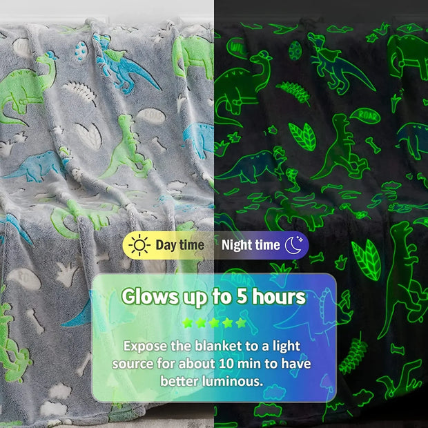 Luminous Unicorn Dinosaur Throw Blanket