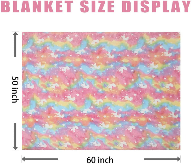Luminous Unicorn Dinosaur Throw Blanket