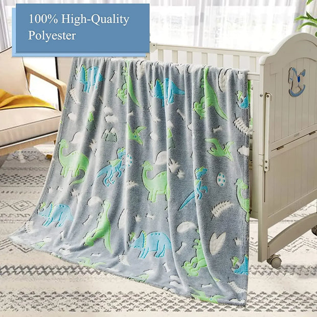 Luminous Unicorn Dinosaur Throw Blanket