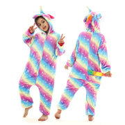 Pastel Rainbow Unicorn Onesie for Kids with Horn and Tail