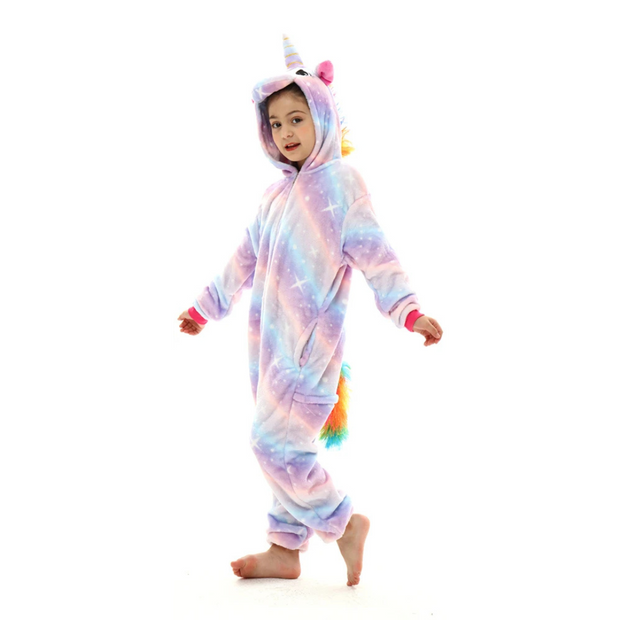 Light Purple Stitch Fannel Pajamas Children Pikachu Sleepwear