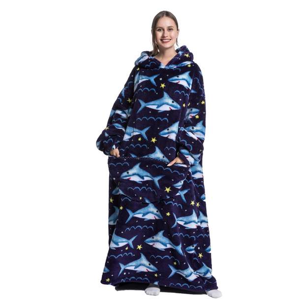 Shark Oversized Wearable Hoodie Blanket